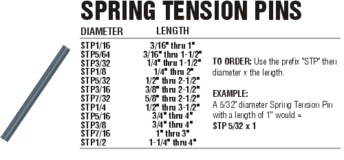 Spring tension Pins